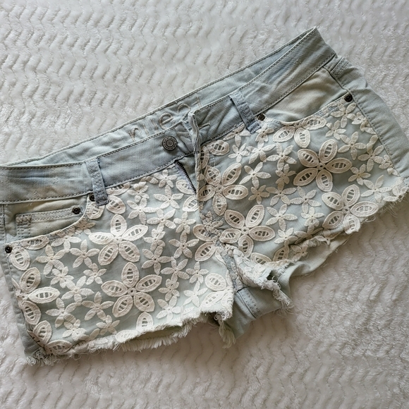 Rue 21 Denim Lace Short-Juniors - Picture 3 of 15